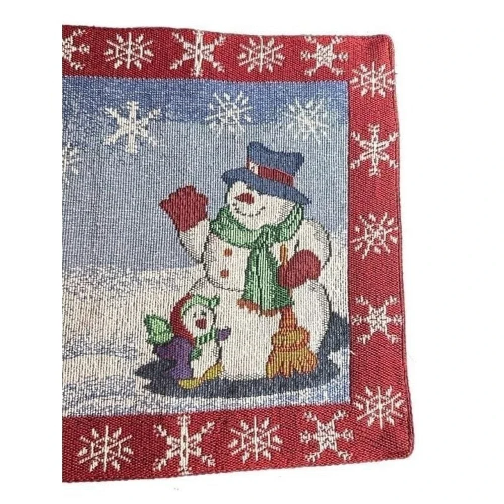Vintage Christmas Snowman Tapestry Table Runner 52